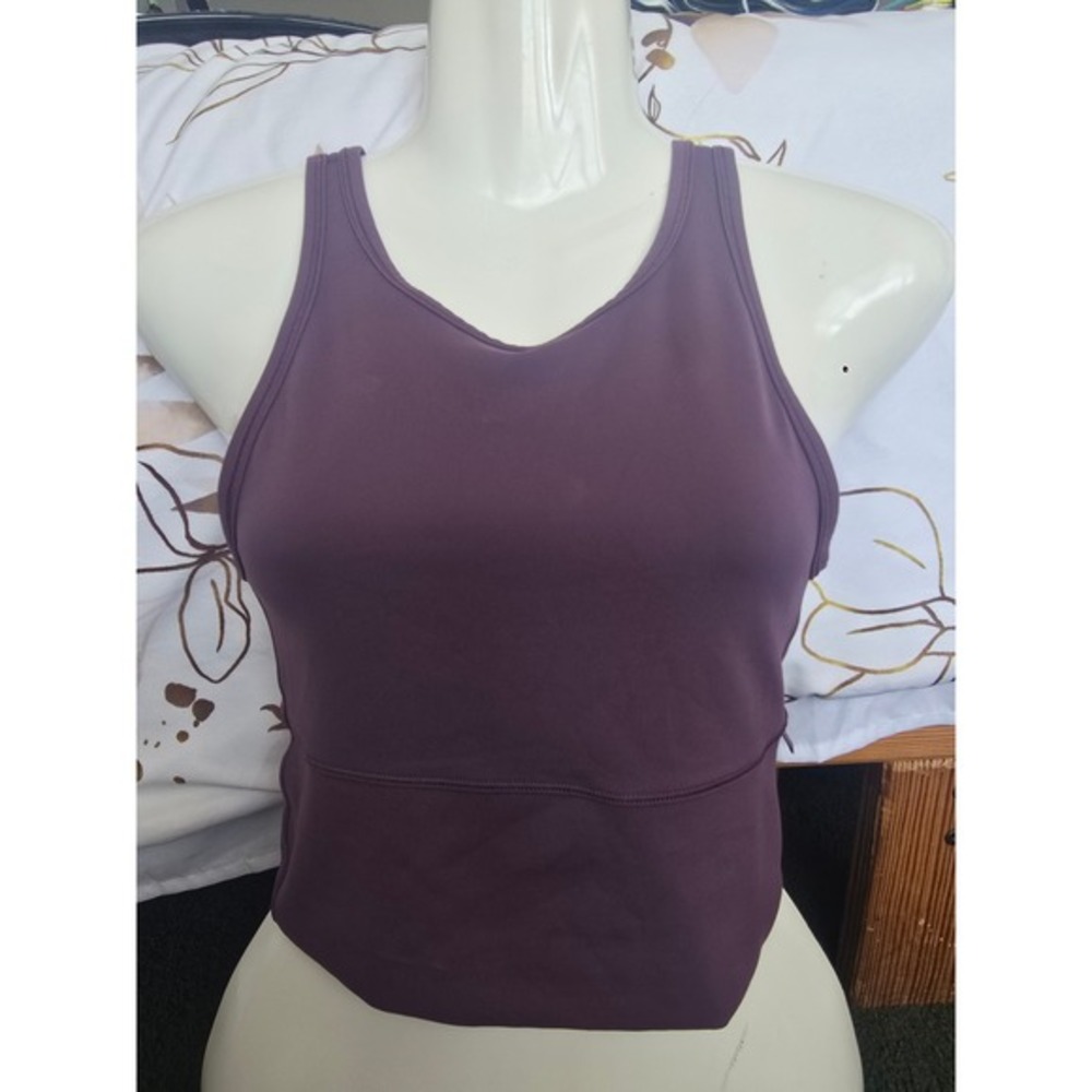 Lululemon Align Tank Top High Neck‎ Plum Purple Women Size 4 Activewear Cropped